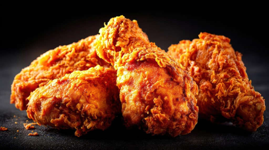 Frango frito crocante servido
